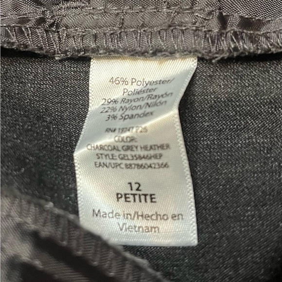 George Women's Petite 12 Charcoal Gray Career Slacks Dress Pants - Picture 4 of 6